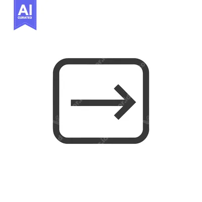 Aset premium populer: Simple Right Arrow in Rounded Square Frame, Minimalist Design