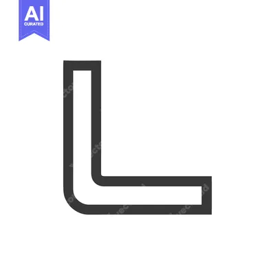 Aset premium populer: Minimalist Gray L-Shape Outline on White Background, Simple Geometric
