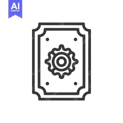 Premium design asset: Ornate Frame with Central Floral Motif, Minimalist Line Art Design