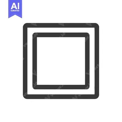 Aset desain premium: Double Framed Square Icon with Rounded Corners on White Background