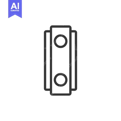 Aset premium populer: Minimalist Icon: Rectangular Shape with Two Circles, Dark Gray Outline