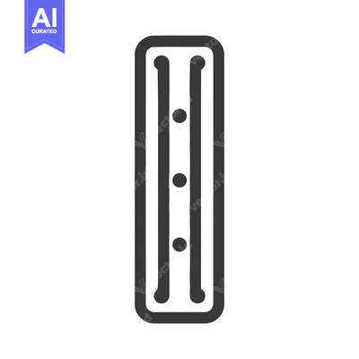 Popular premium asset: Minimalist Icon: Vertical Rectangle with Parallel Lines and Three Cent