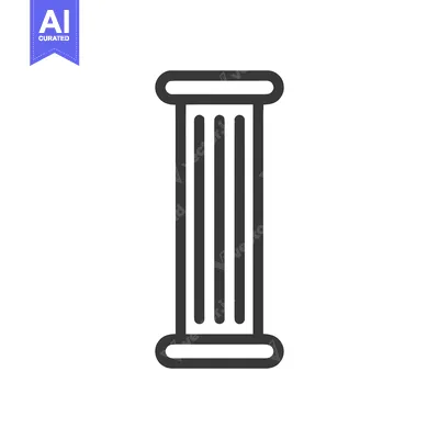 Aset desain premium: Simple Column Icon: Architectural Symbol of Strength and Stability