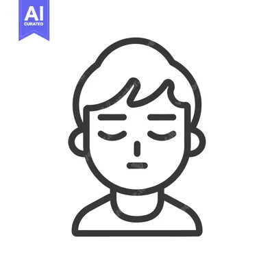 Popular premium asset: Simple graphic depiction of a human face with closed eyes