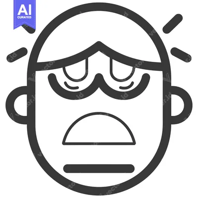 Premium design asset: Simplified illustration of a person experiencing stress or being overw