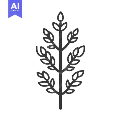 Aset premium populer: A minimalist black and white image of a stylized plant branch