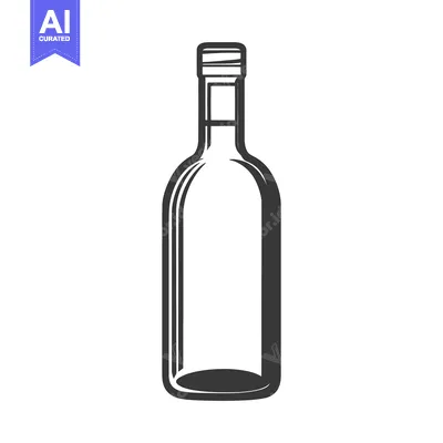 Aset premium populer: A simple illustration of a tall glass bottle with a closed cap