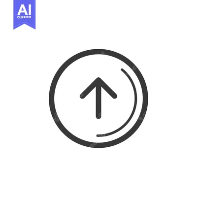 Aset premium populer: Minimalist Up Arrow Icon in Circle, Clean Design on White Background