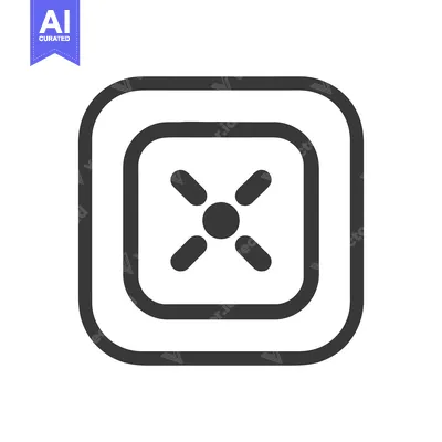 Premium design asset: Minimalist Vault Icon: Rounded Square with Cross Design in Dark Gray