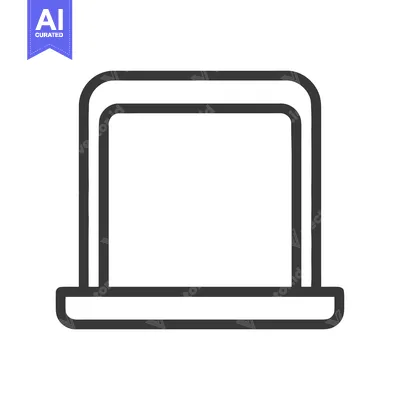 Aset desain premium: Minimalist Laptop Icon: Clean Lines, Modern Design, Technology Symbol