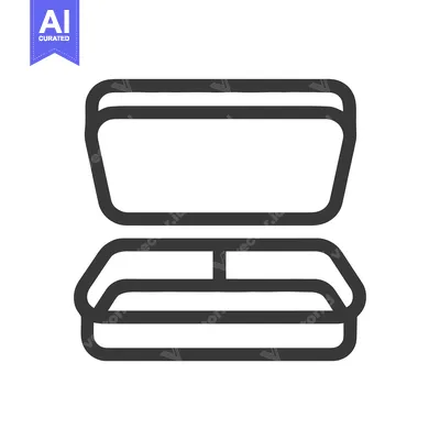 Aset premium populer: Minimalist Open Box Icon: Bold Outline, Modern Design, Simple Presenta