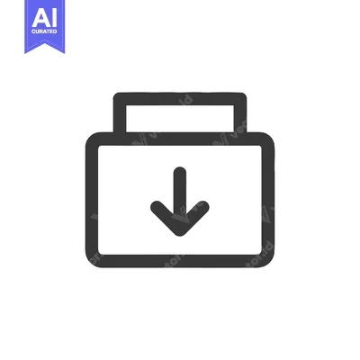 Aset desain premium: Download Icon: Simple, Bold Arrow Symbol for Data Transfer and File Sa
