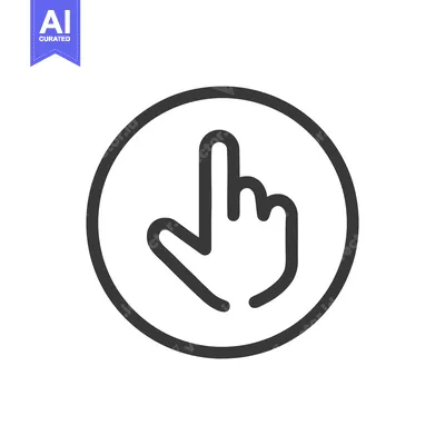 Premium design asset: Touch Icon: Finger Pointing Up in Circle, Minimalist Design, Black and