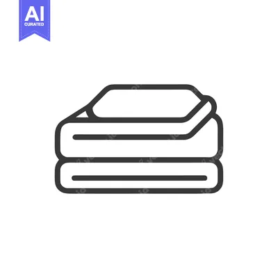 Aset premium populer: Stacked Towels Icon: Clean, Folded Linens in Minimalist Design