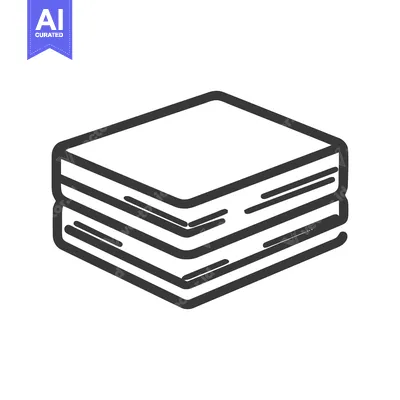 Aset premium populer: Stack of Books Icon: Minimalist Line Art for Education and Knowledge