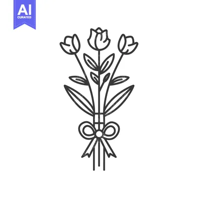 Aset premium populer: Bouquet of Flowers with a Bow