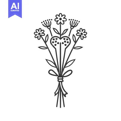 Popular premium asset: Bouquet of Flowers with a Heart-Shaped Stem