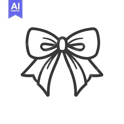 Aset desain premium: A Simple Black And White Vector Image Of A Decorative Bow