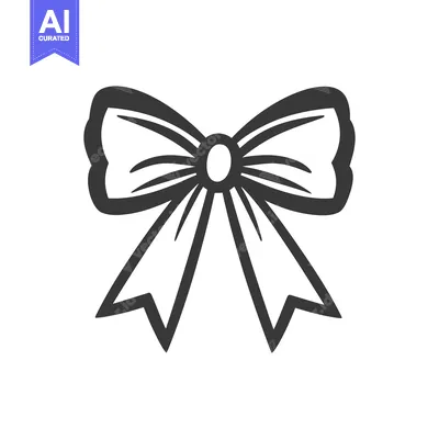 Popular premium asset: A grayscale illustration of an ornate bow and ribbon design