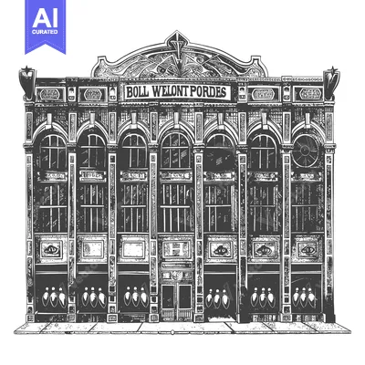 Aset premium populer: Ornate Building Facade Boll Welont Pordes Detailed Drawing