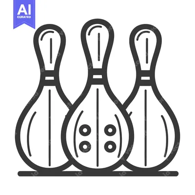 Popular premium asset: Three bowling pins standing close together ready for play