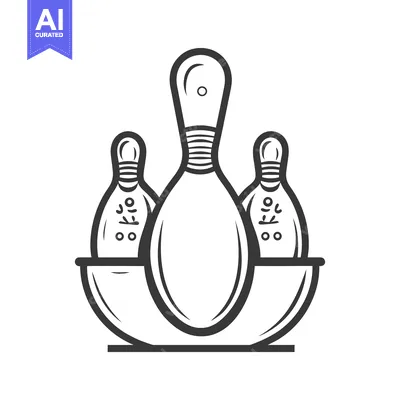 Premium design asset: Three bowling pins standing together in a semi circular holder