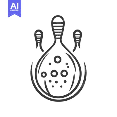 Aset desain premium: A stylized biological organism illustration with multiple rounded appe