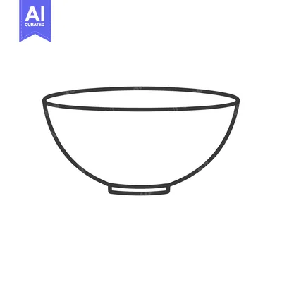 A simple outline illustration of a common round bowl