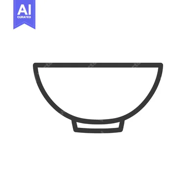 Aset desain premium: A simple illustration showing a bowl for holding food or items
