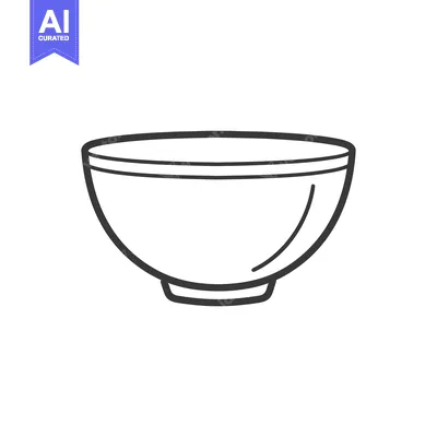 Aset premium populer: A simple white ceramic bowl is shown against a white background
