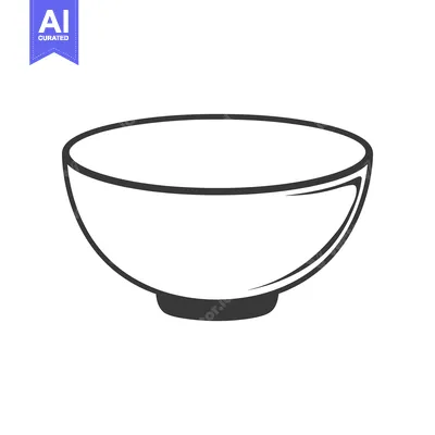 A single empty white bowl is shown from the side angle