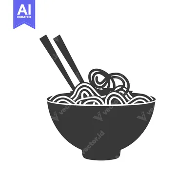 Aset premium populer: Bowl of Noodles with Chopsticks