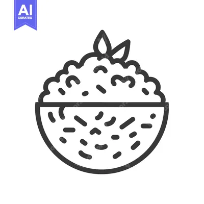 Aset premium populer: Bowl of Rice with Green Leaves on Top