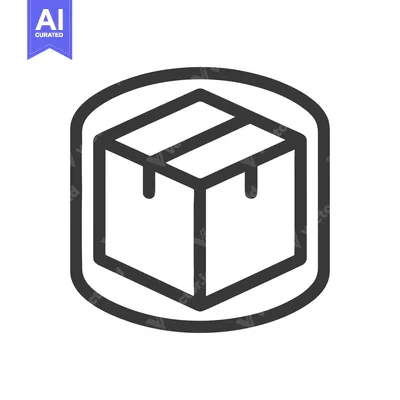Aset premium populer: Minimalist Box Icon: Delivery, Package, and Storage Symbol in Circle F
