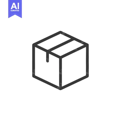 Premium design asset: Minimalist Box Icon: Isometric Outline for Delivery and Storage Concep