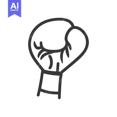Aset premium populer: Simplified black line drawing of a boxing glove on white background