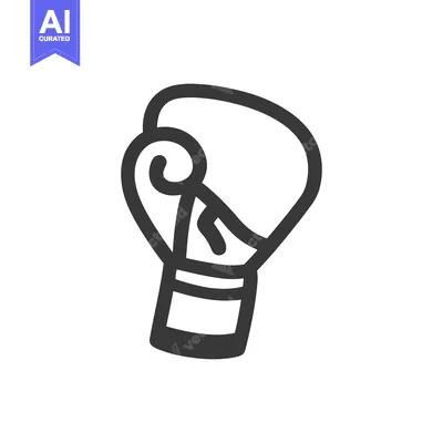 Aset premium populer: Illustration depicting a single boxing glove with dark outline and whi