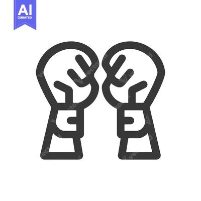 Aset premium populer: Two boxing gloves represent the sport of combat and competition