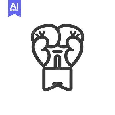 Aset desain premium: Illustrated black and white boxing glove icon on white background
