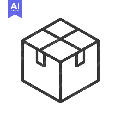 Aset premium populer: A simple graphic illustration of a brown cardboard packaging box