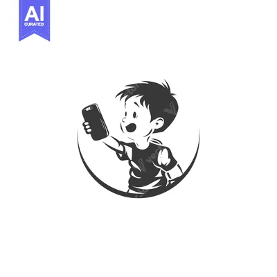 Popular premium asset: Boy Holding Smartphone and Looking Up with a Surprised Expression