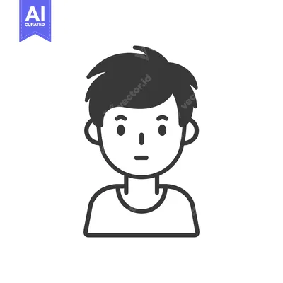 Popular premium asset: A simple illustrated line art drawing of a young person