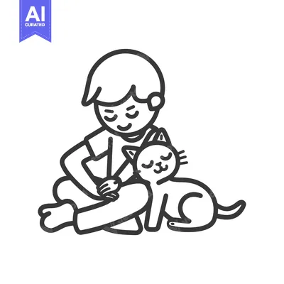 Popular premium asset: Boy Sitting with a Cat on His Lap