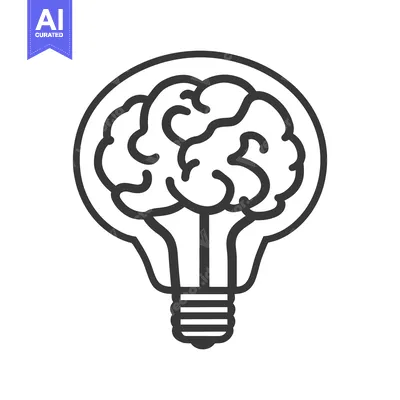 Human Brain Shape Illuminated Inside An Electrical Light Bulb