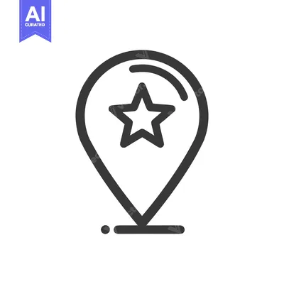 Premium design asset: Star Location Pin Icon: Modern Minimalist Design for Maps and Navigati