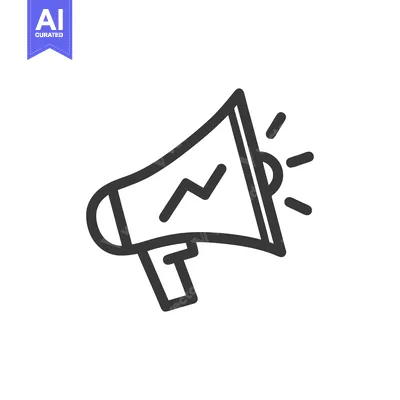 Aset desain premium: Megaphone with Graph Line Icon: Loudspeaker Symbol for Communication a