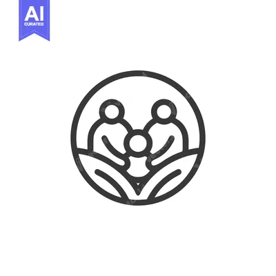 Aset premium populer: Minimalist Family Circle Icon: Unity, Love, and Growth Symbolized
