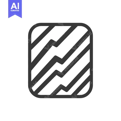 Aset desain premium: Black and white striped rectangular icon with rounded corners