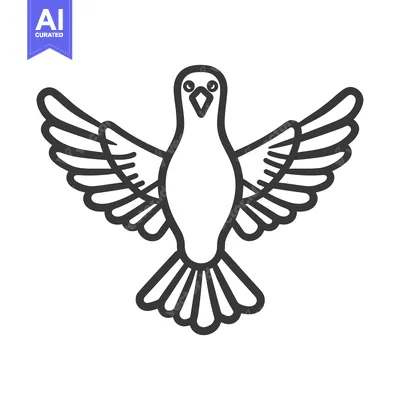 Popular premium asset: A simple black and white line drawing of a dove