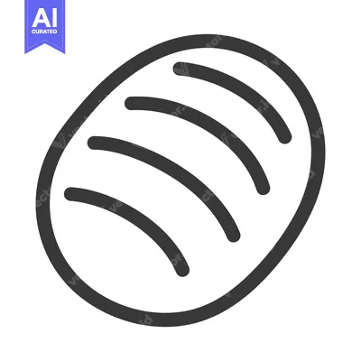 Aset premium populer: The image depicts a loaf of bread with curved lines